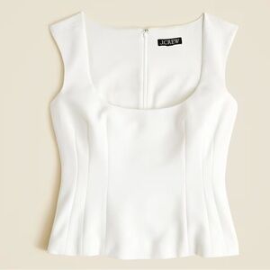 J. Crew Women's Wide White Scoopneck Tank Top size 6